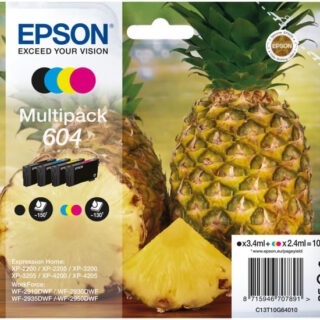 Multipack Originale EPSON 604 C13T10G64010 con Blister con 4 Cartucce Nero 3,4 ml., Ciano 2,4 ml., Magenta 2,4 ml., Giallo 2,4 ml.